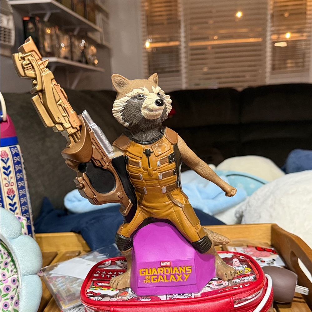 Marvel Guardians Rocket Raccoon with Weapon-Rocket Raccoon figural bank